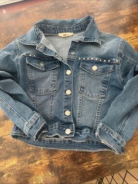 Jessica Simpson kids Studded Dark Blue Denim Jacket